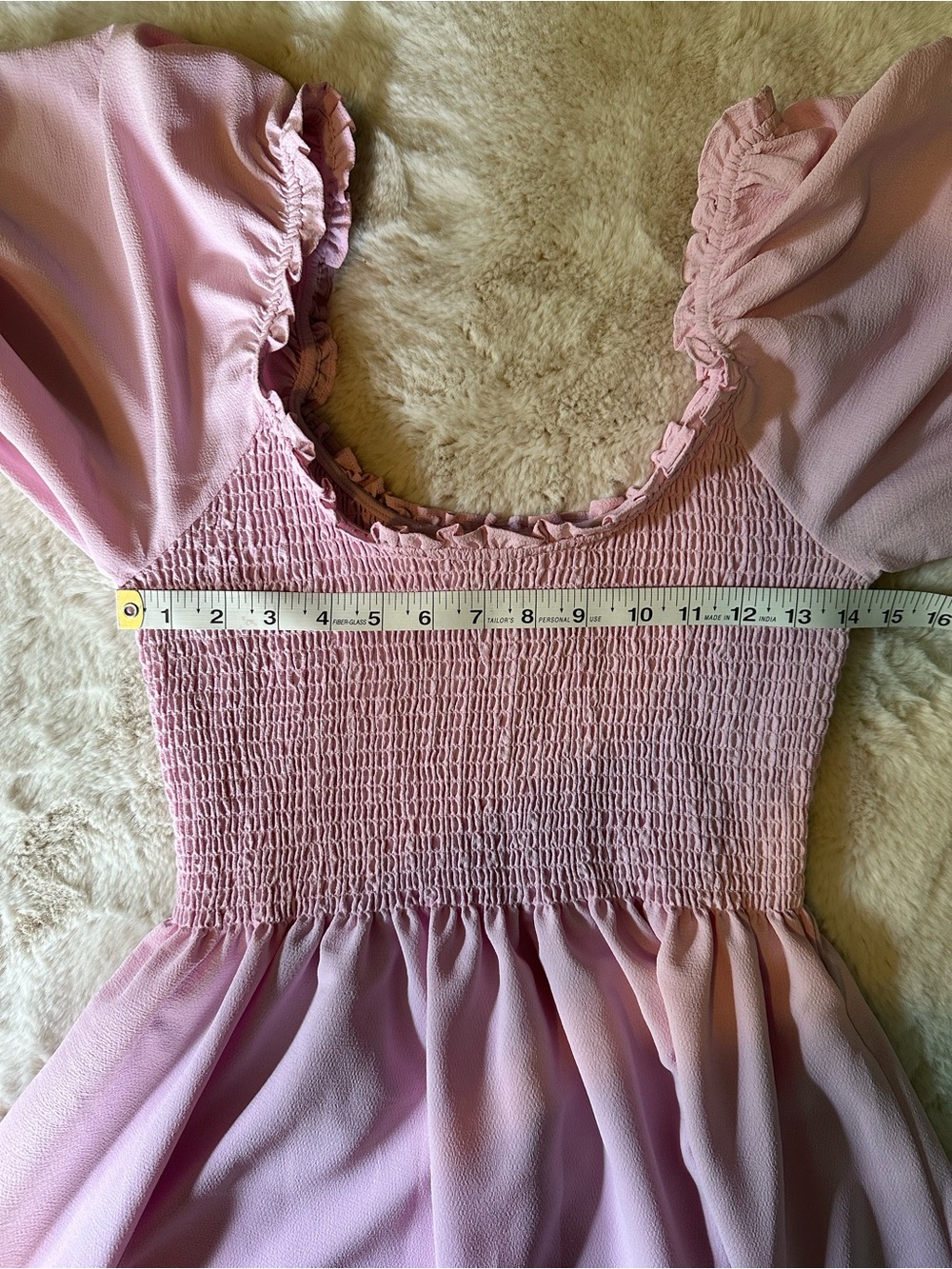 Hill House Home Louisa Nap Midi Dress Pink Smocked Puff Sleeve Size L - Picture 7 of 10